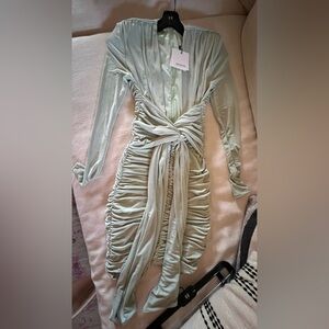 Chic Long Sleeve Mint Dress